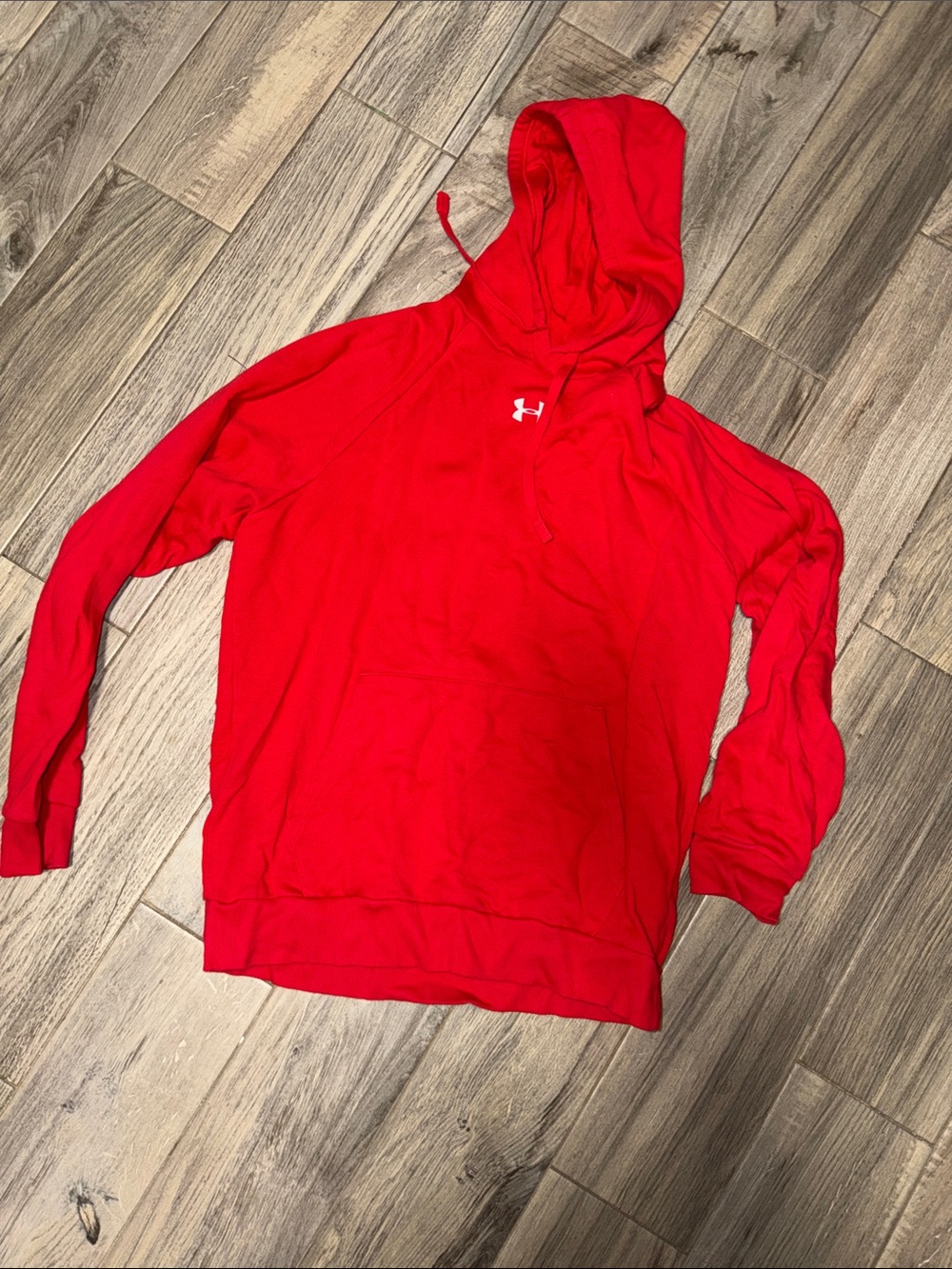 Under Armour Red Pullover Hoodie with Kangaroo Pocket